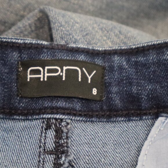 New APNY Womens Denim Raw Hem Trouser Jeans Size 8 Ankle length High Rise NWT - Picture 8 of 11